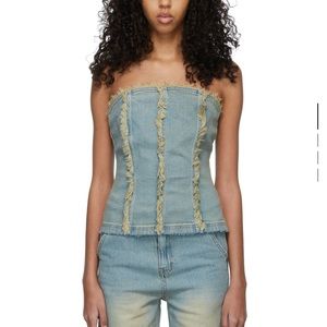 Crazy Denim Corset Style Tube Top by TheOpen Product